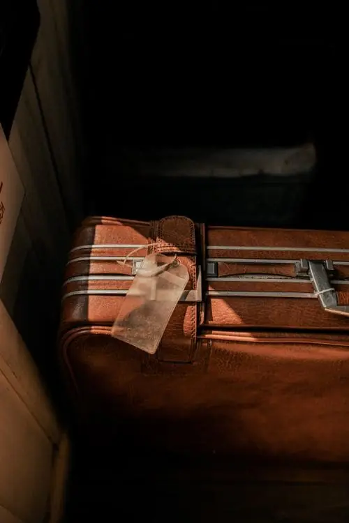 Leather luggage tag — Satguru's